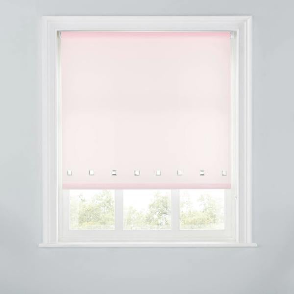 A.Unique Home Trimmable Square Eyelet Roller Blind - 2FT - PINK - 60cm(W)x170cm(L)