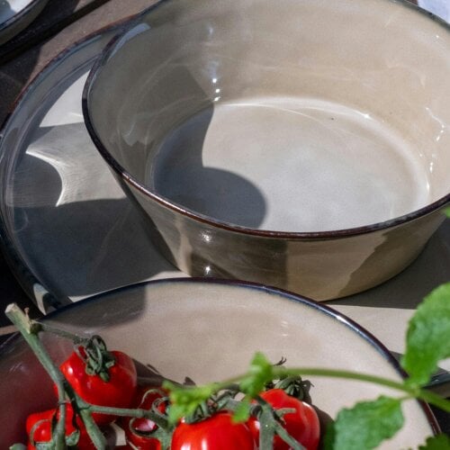 Scandi Home Oslo Ceramic Bowls, Set of 4, 17.5cm, Oatmeal Reactive Glaze