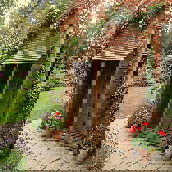 Arbor Garden Solutions Wooden Log Store W-146cm, H-126cm or 180cm, D-88cm - Brown Finish