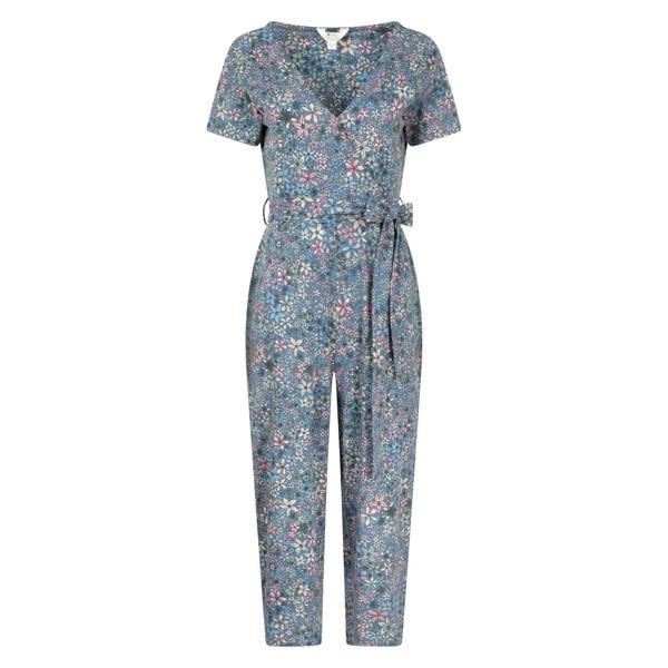 Mountain Warehouse Womens Santorini Floral Wrap Jumpsuit - Grey