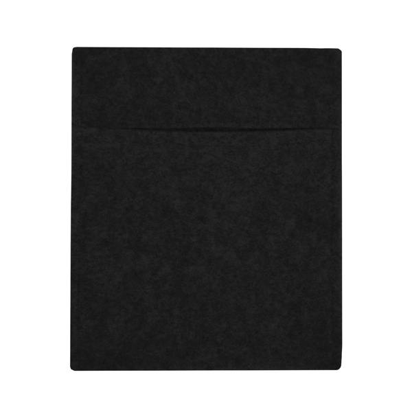Black storage pouch made from soft felt material, featuring a sleek design with a top flap for easy access and organization