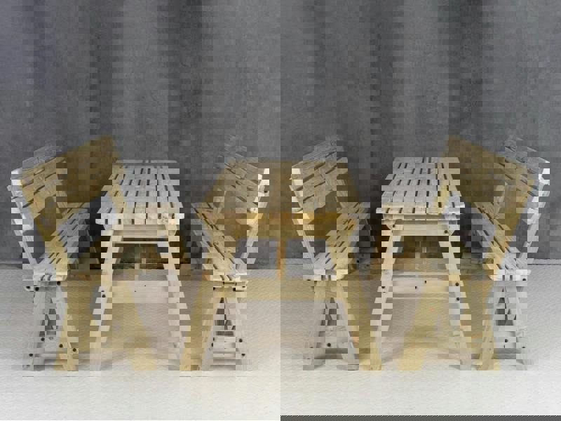 Victoria Rounded Picnic Table and Benches Set With Backrest - Wooden Outdoor Dining Set for Gardens and Patios