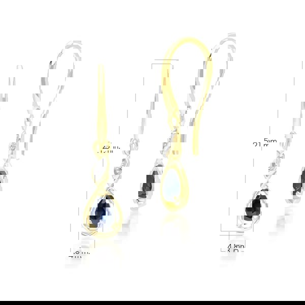 Gemondo Classic Pear Sapphire & Diamond Drop Earrings In 9ct Yellow Gold