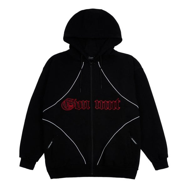 GVNMNT Clothing Co Exo Zipped Hoodie - Black / Red