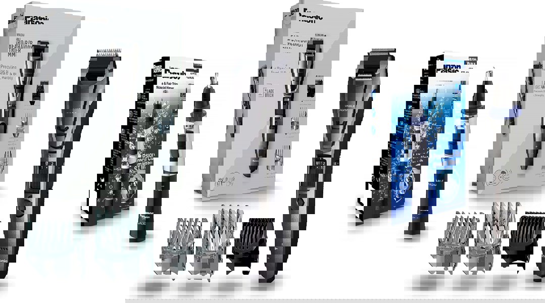 Panasonic ER-GB80 + ER-GN30 Beard, Body & Facial Hair Trimmer Bundle - Free Gift RRP £10!
