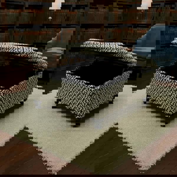 Premium Eden Embossed Pattern Storage Footstool Ottoman – Window Bay Seat & Multi - Use Coffee Table Bench - ISTOOLS