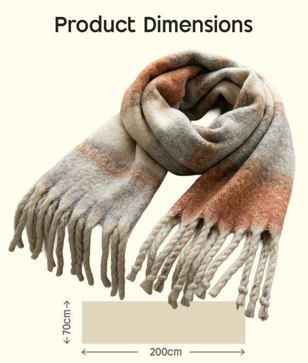VIA MONTEN Women’s Faux Mohair Scarf, Oversized Winter Scarf Wrap, Soft Plush Long Shawl for Cold Weather Styling