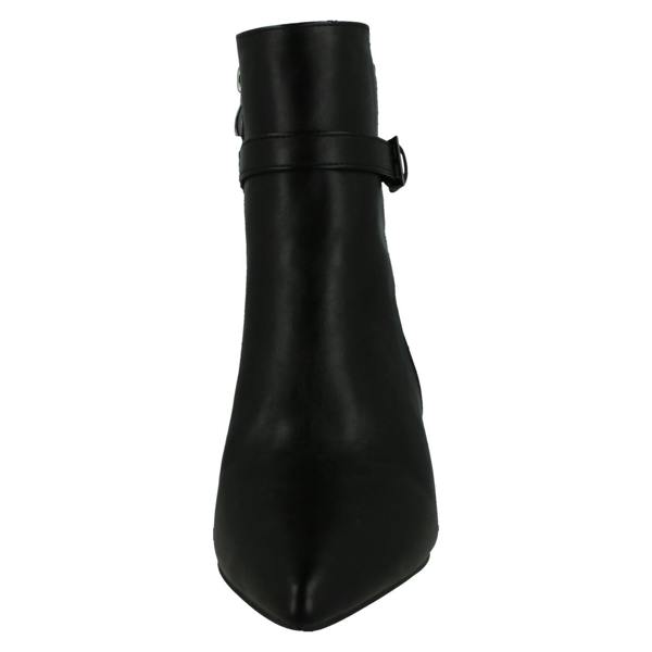 Spot On Ladies Spot On Mid Heel Ankle Boots with Buckle Strap and Back Panel
