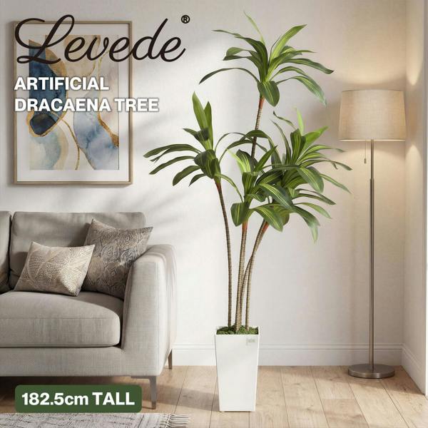Levede Artificial Dracaena Tree 182cm Realistic Fake Plant with Pot Home Decor