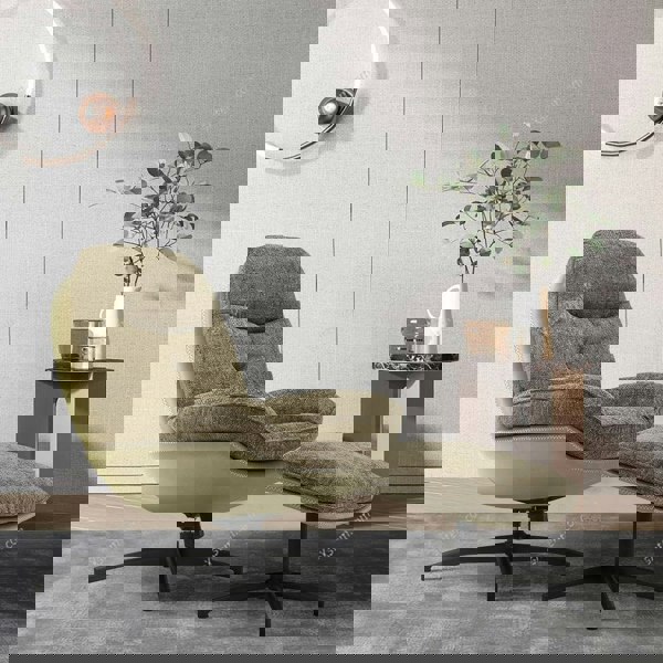 Chenille Lounge Chair with Footstool Living and Home