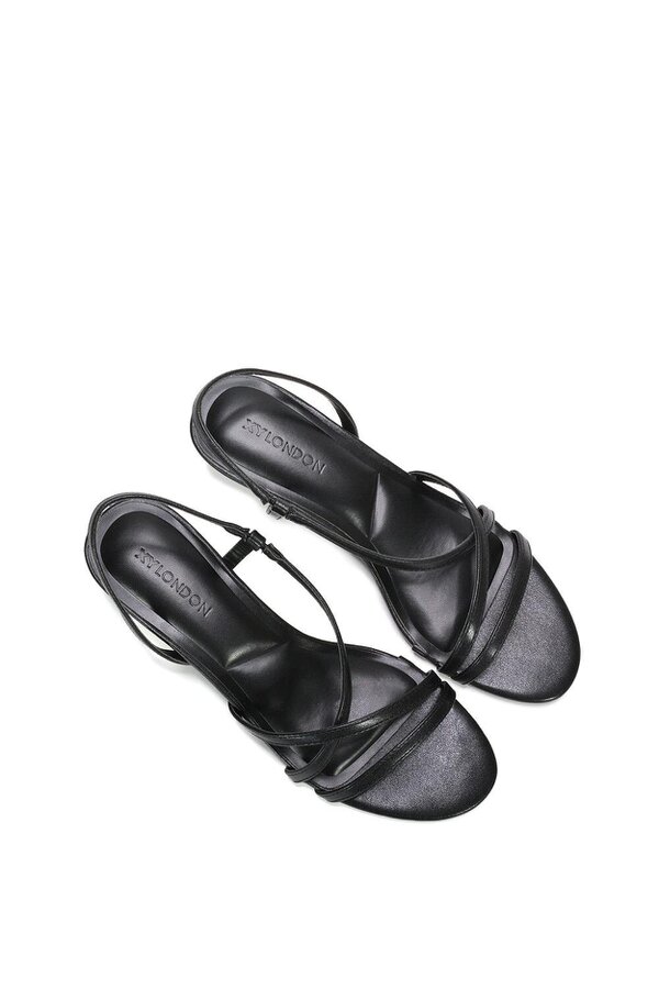 XY LONDON Slip On Strappy Slingback Kitten Heeled Sandals