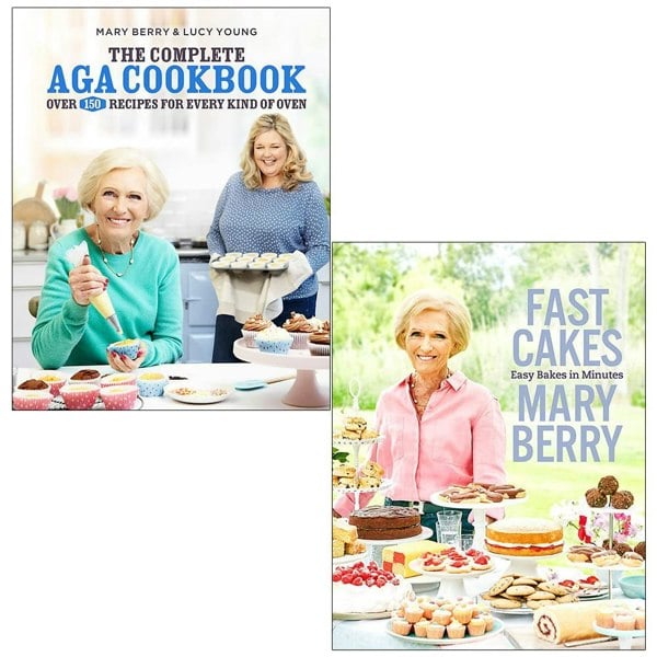 The Complete Aga Cookbook & Fast Cakes Easy Bakes In Minutes By Mary Berry 2 Books Collection Set