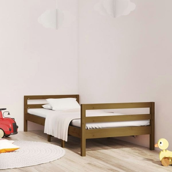 Berkfield Bed Frame Honey Brown 75x190 cm 2FT6 Small Single Solid Wood Pine