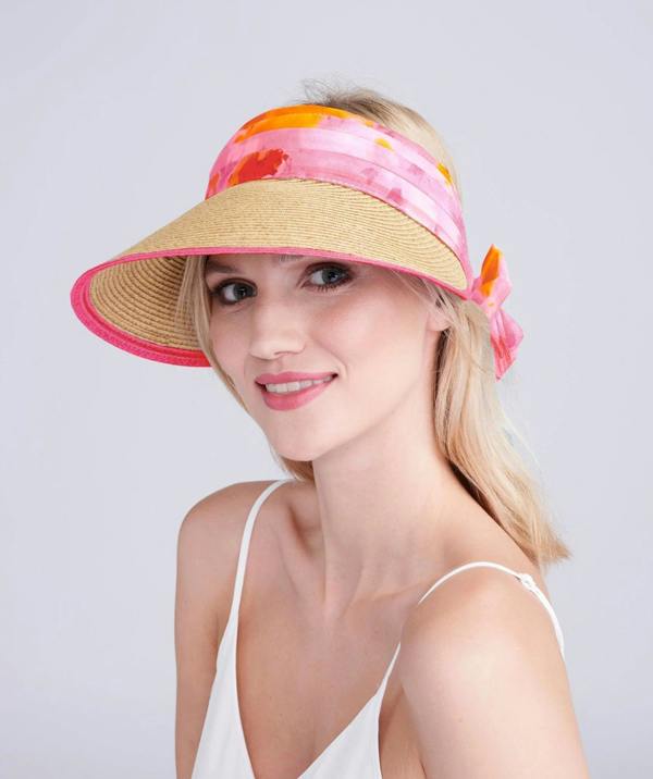 Pia Rossini Misha - Chiffon Tie Straw Visor