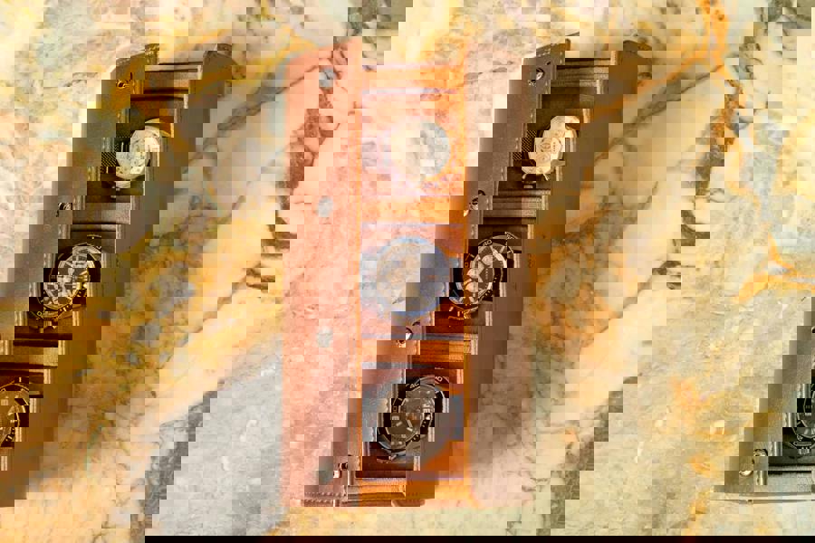 Brown Oiled Leather Watch Roll – Luxury Travel Case Kennett Great Britain