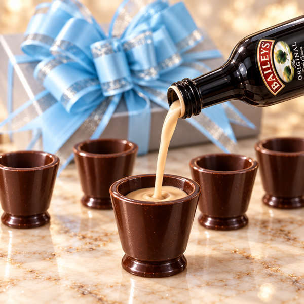 Bundled Gifts 2 Baileys & 6 Belgian Dark Chocolate Shot Glass Gift Set