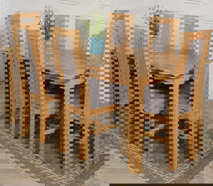 That's Furniture Oslo 180 x 90cm Large Oak Dining Set with Stanford Oak Chairs