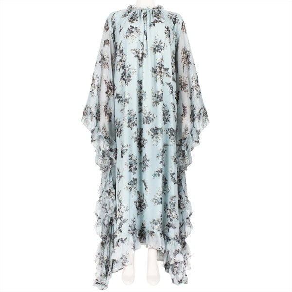 Erdem Darance floral maxi dress in a pale blue silk chiffon