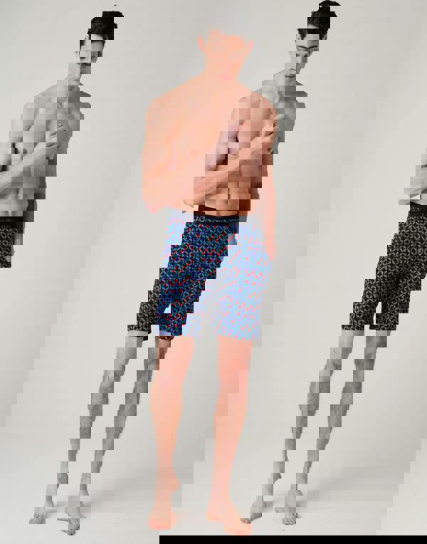 British Boxers Men's Bamboo Short Pyjama Set - Minimalist Geometric