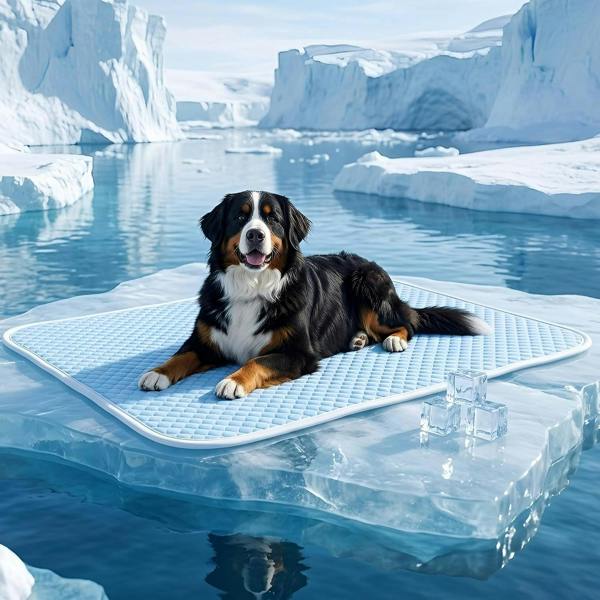 Simply 4 Pets Cooling Mat for Dogs & Cats - Breathable Sandwich Mesh Fabric, Foldable Dog Cooling Mat - Non Slip Washable Pet Cooling Bed