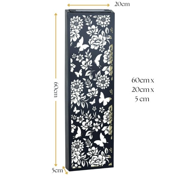 EDH Door Hardware Metal Solar Wall Panel Butterfly – Outdoor LED Garden Light Waterproof Decor