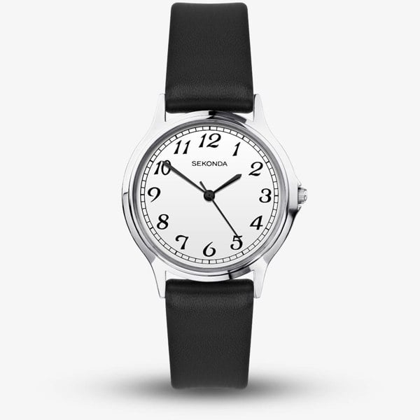 Sekonda Ladies Black Leather Strap Watch 2692