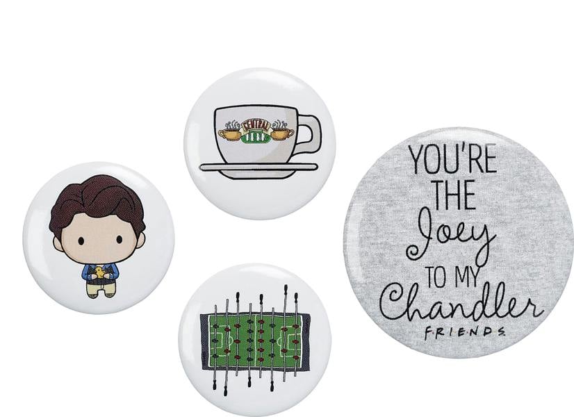 FRIENDS TV Show Set of 4 Chandler Button Badges  Multi