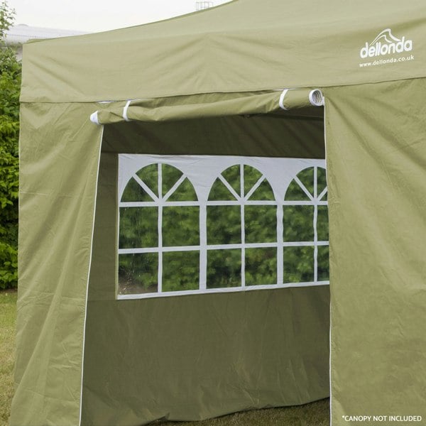 Side Walls Door & Windows for 3x3m Pop-Up Gazebo - BEIGE - Garden Party Tent - LoopsDirect