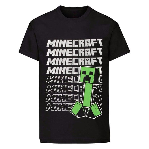 Minecraft Childrens/Kids Repeat Logo T-Shirt - Black