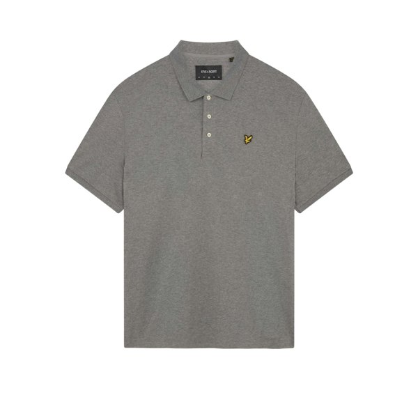 Lyle & Scott Mens Plain Polo Shirt - Mid Grey Marl