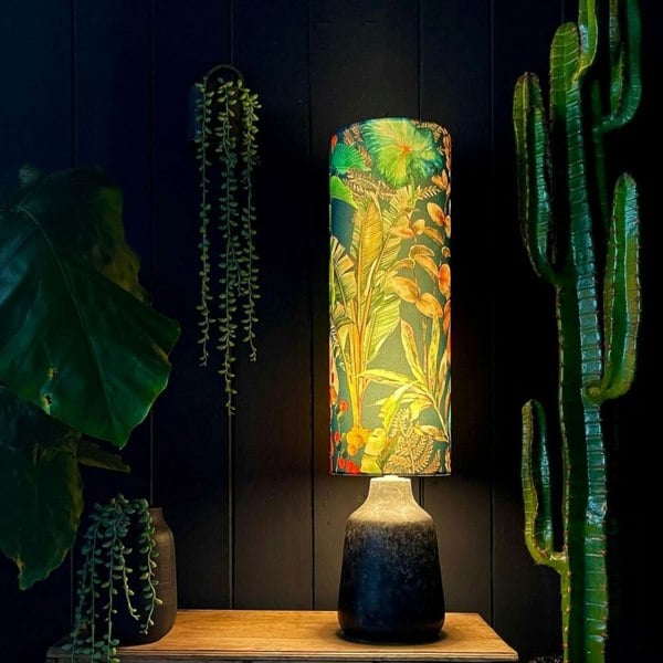 Handmade By Love Frankie Tropical Leaf Magic Fruits Tube Lampshade