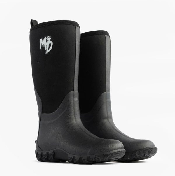 Mud Dogs RUTLAND TALL Neoprene Wellington Boots Black