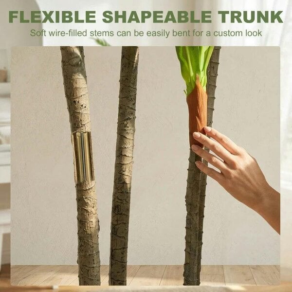 150cm Lifelike Fake Tree, Artificial Dracaena Tree with Bendable Trunks, Green