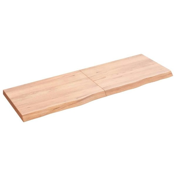 Berkfield Wall Shelf Light Brown 120x40x4 cm Treated Solid Wood Oak