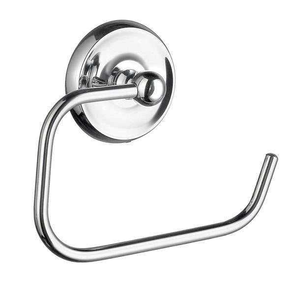 Polished chrome toilet roll holder