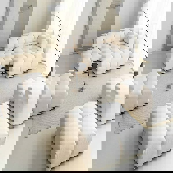 Lysander Velvet Module Three Seater, Four Seater, Five Seater Sofa, Corner Sofa, White-Weilai Concept-Weilai Concept