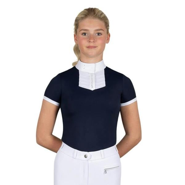 Coldstream Womens/Ladies Roslin Crystal Short-Sleeved Show Shirt - Navy - 