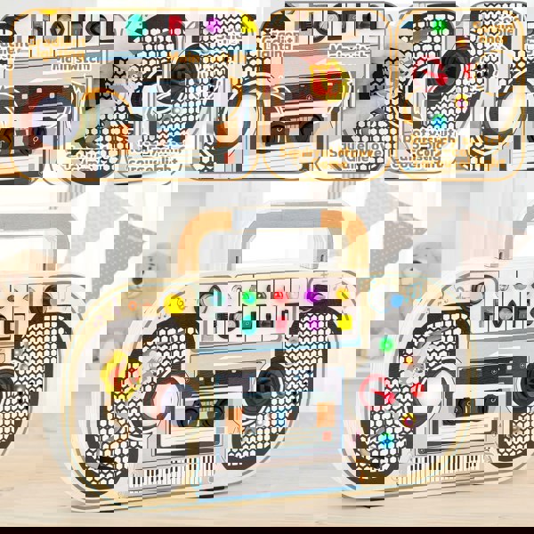 deAO Toys Wooden LED Radio Music Toy Interactive Light & Sound Activity Board