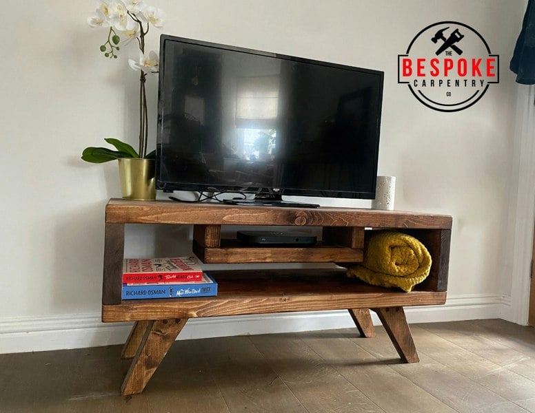 The Bespoke Carpentry Co TV Stand with Wooden Floating Shelf