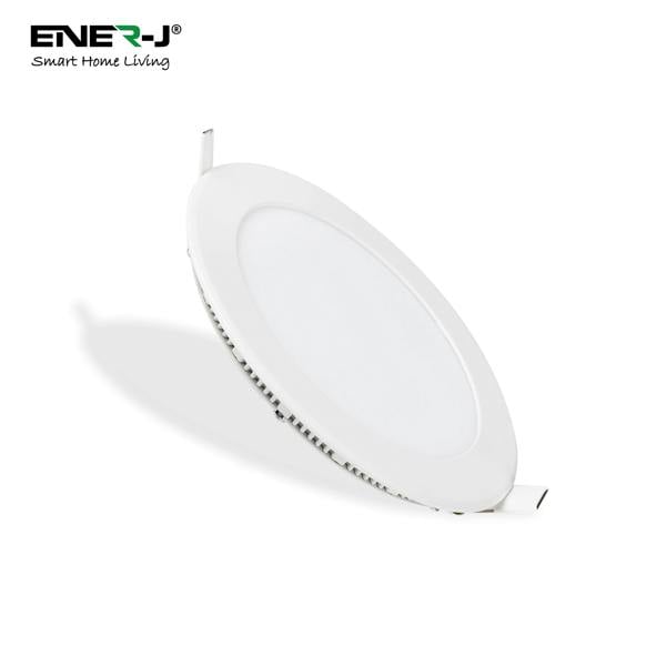 ENER-J 6W Recessed Round LED Mini Panel Downlight, 120mm Diameter, 105mm Hole Size, 2 Years Warranty, 20000 Hours Long life | Pack of 4 - 6000K