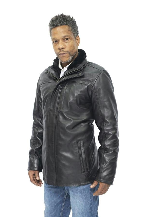 Infinity Leather Mens Leather Mid Length Coat-Hanoi