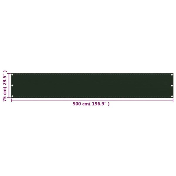 Berkfield Balcony Screen Dark Green 75x500 cm HDPE