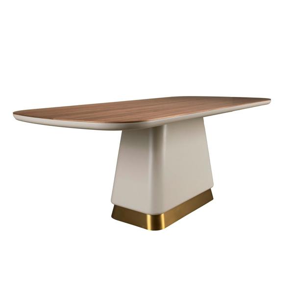 Angel Cerdá Rectangular dining table in walnut and beige wood 1166