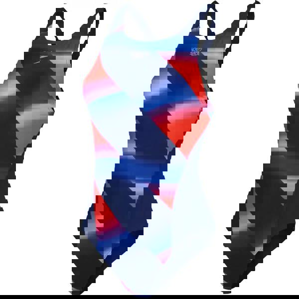 Blue and red striped Speedo Allover Digital Recordbreaker swimsuit