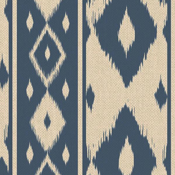 Joules Ikat Stripe Blue Wallpaper