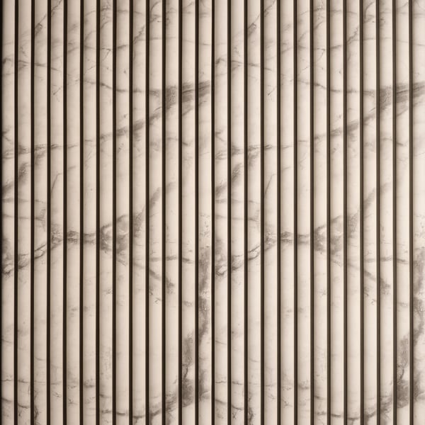 Wallsupply UltraLight Linari Ribbed Round HD Printed 3D Slat Wall Panels EPS, 4pcs 2.3m², Marble Wood