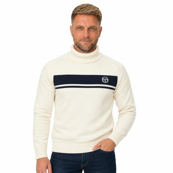 Sergio Tacchini Damarindo Knitted Turtle Neck Jumper Maritime Blue/Gardenia