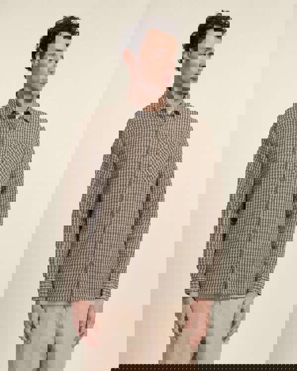 Larsson & Co Olive & Stone Textured Overshirt