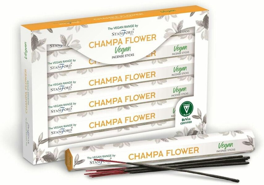 Stamford Vegan Champa Flower Incense Sticks, 6 packs, 120 sticks