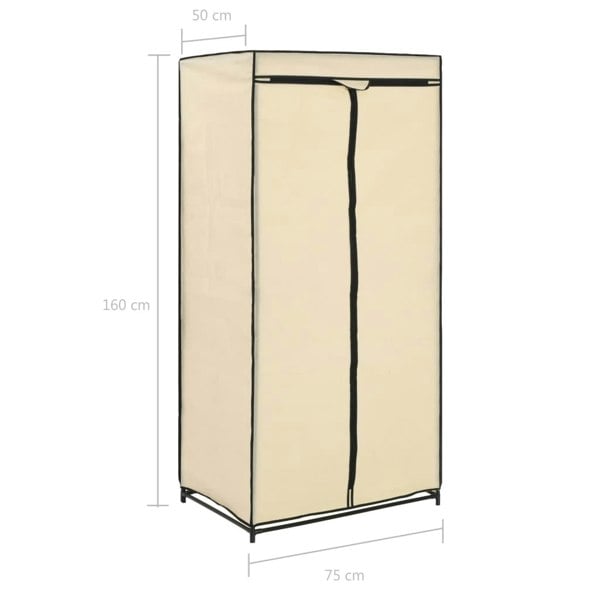 Berkfield Wardrobe Cream 75x50x160 cm
